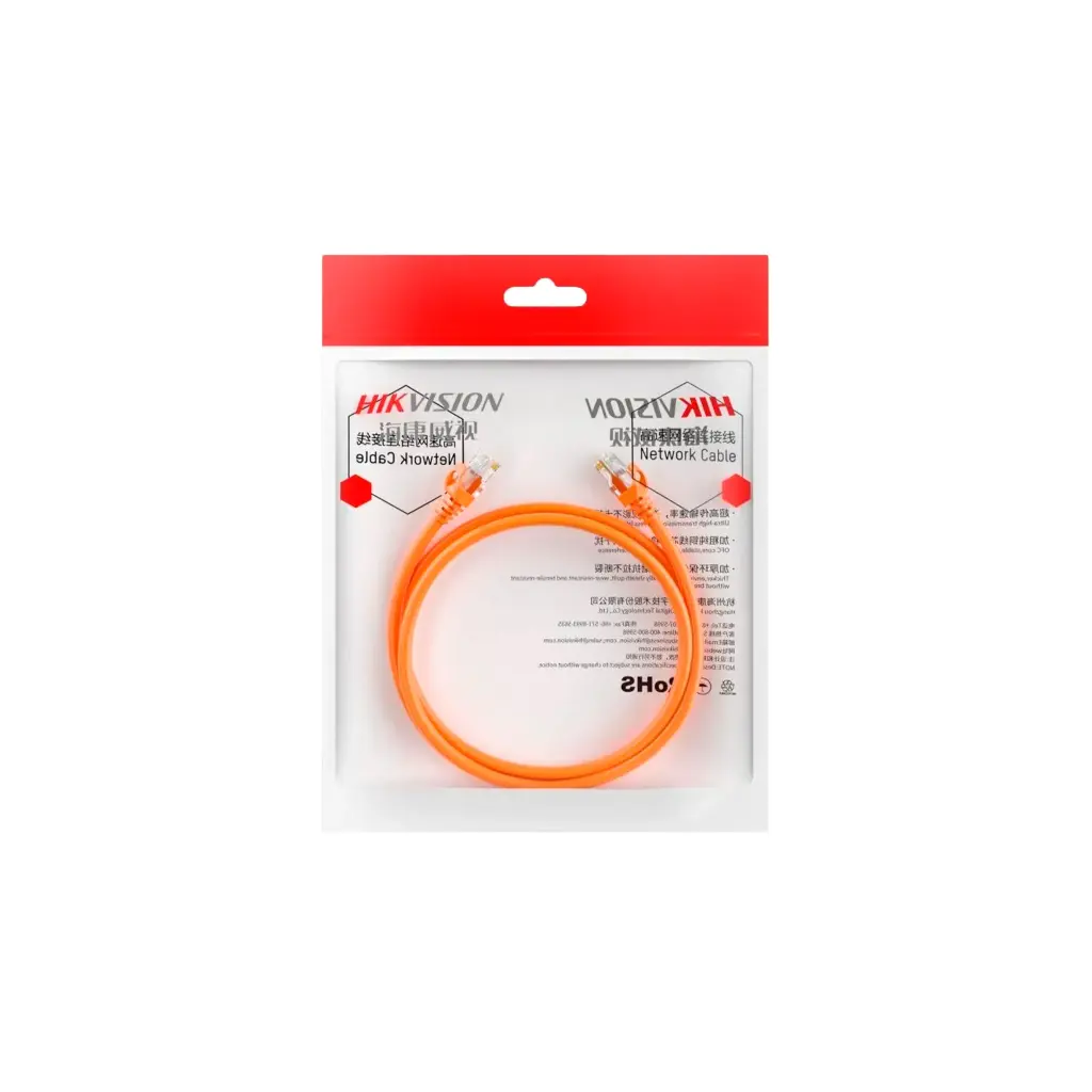 DS-1NP6UEC0(O-STD) orange 0.5m | Patch cord UTP HIKVISION CAT6 0.5 METROS NARANJA