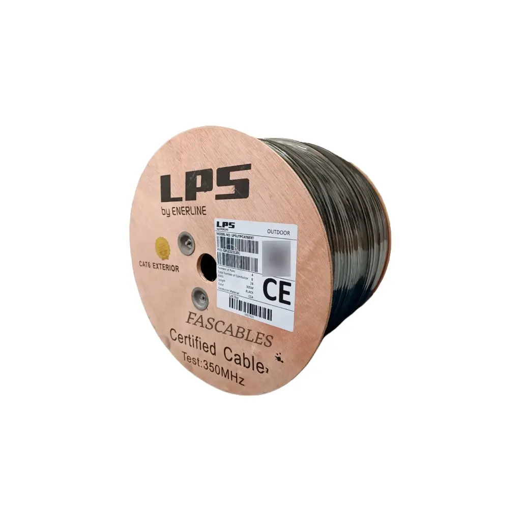 LPSUTPCAT6EXT | (NUEVO) CABLE UTP CAT 6 EXTERIOR DOBLE CHAQUETA  NEGRO X 305MTS LPS