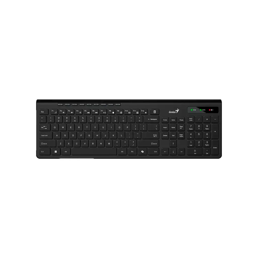 SLIMSTAR-7230 | TECLADO SLIMSTAR GENIUS 7230 TECLAS TIPO CHOCOLATE, ERGONÓMICO COLOR NEGRO