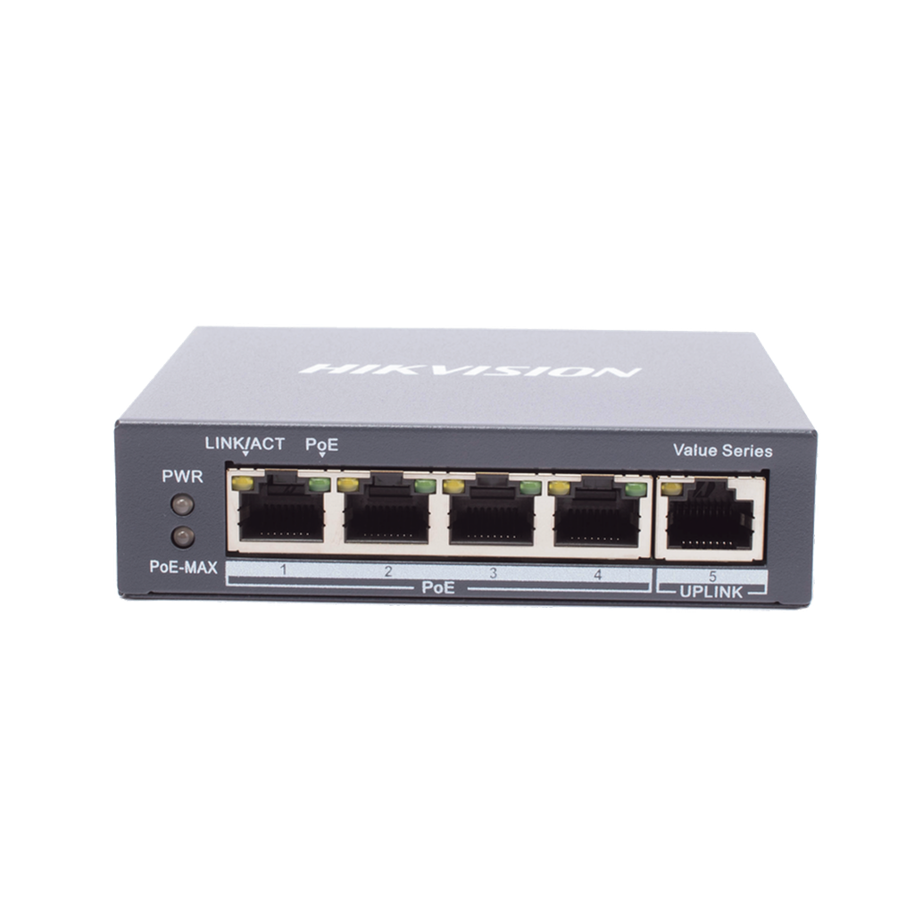 DS-3E0505P-E/M | SWITCH POE 4 PTOS GIGABIT POE 