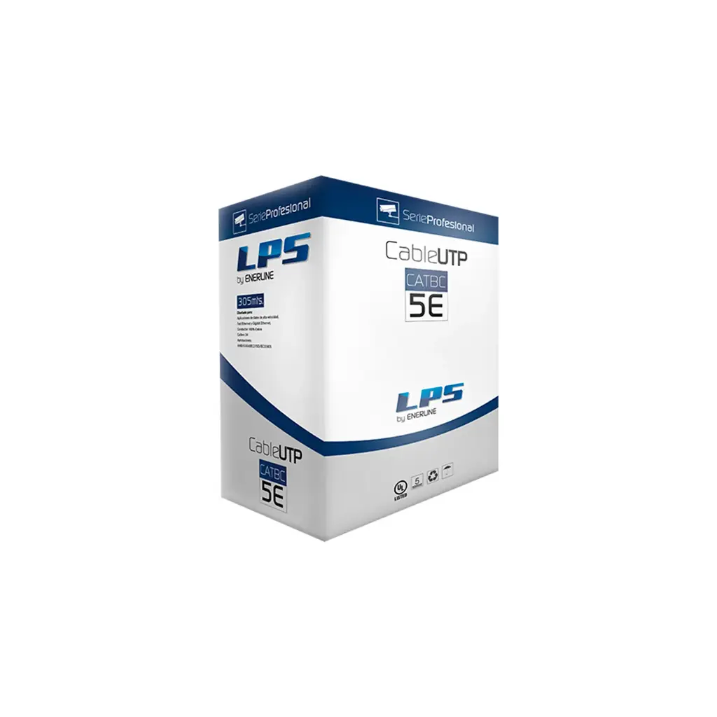 LPSUTPCAT5E100 | CABLE UTP CATEGORIA 5E 25AWG 4P 75 GRADOS 100MTS BLANCO 